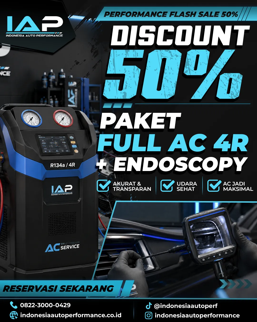 DISCOUNT 50% PAKET FULL AC 4R + ENDOSCOPY