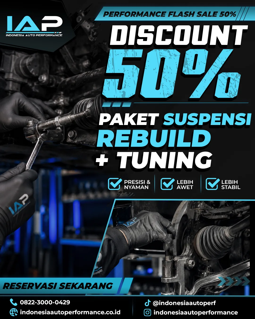 DISCOUNT 50% PAKET SUSPENSI REBUILD + TUNING