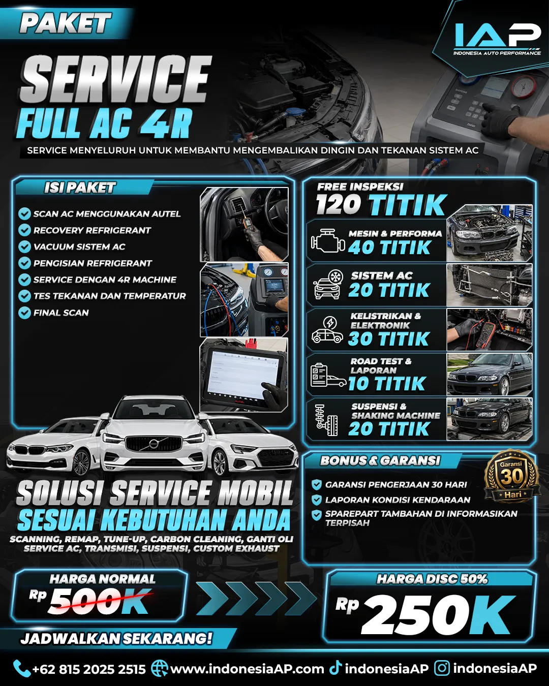 PAKET SERVICE REM 4 RODA KOMPLIT