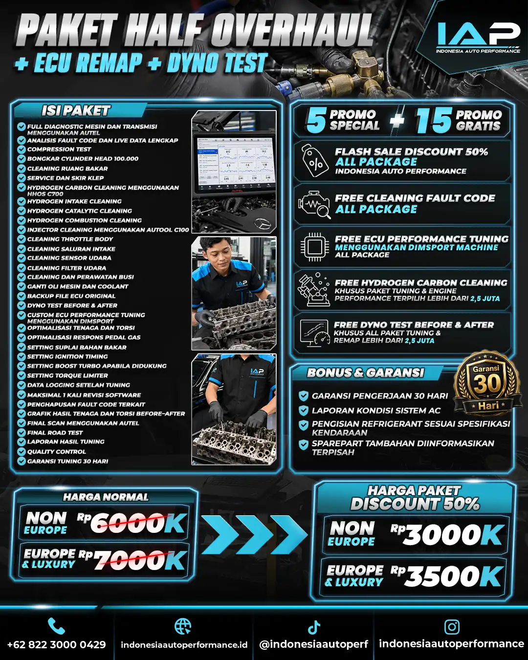 PAKET HALF OVERHAUL + ECU REMAP + DYNO TEST